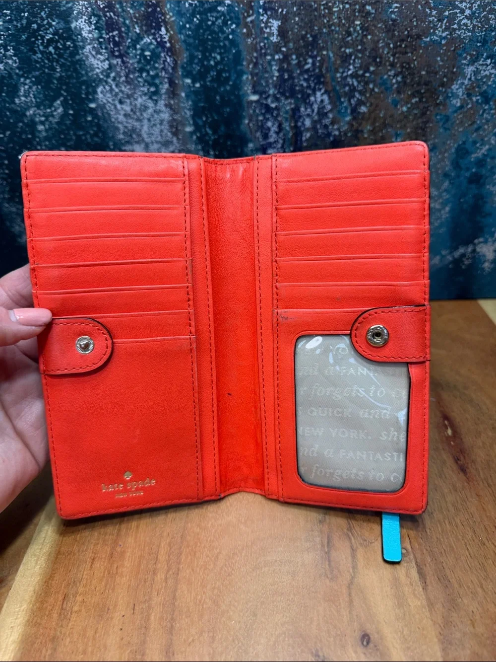 Kate Spade Dopamine Dressing Colorblock Leather Wallet w/Storybook‎ Lining- Fair